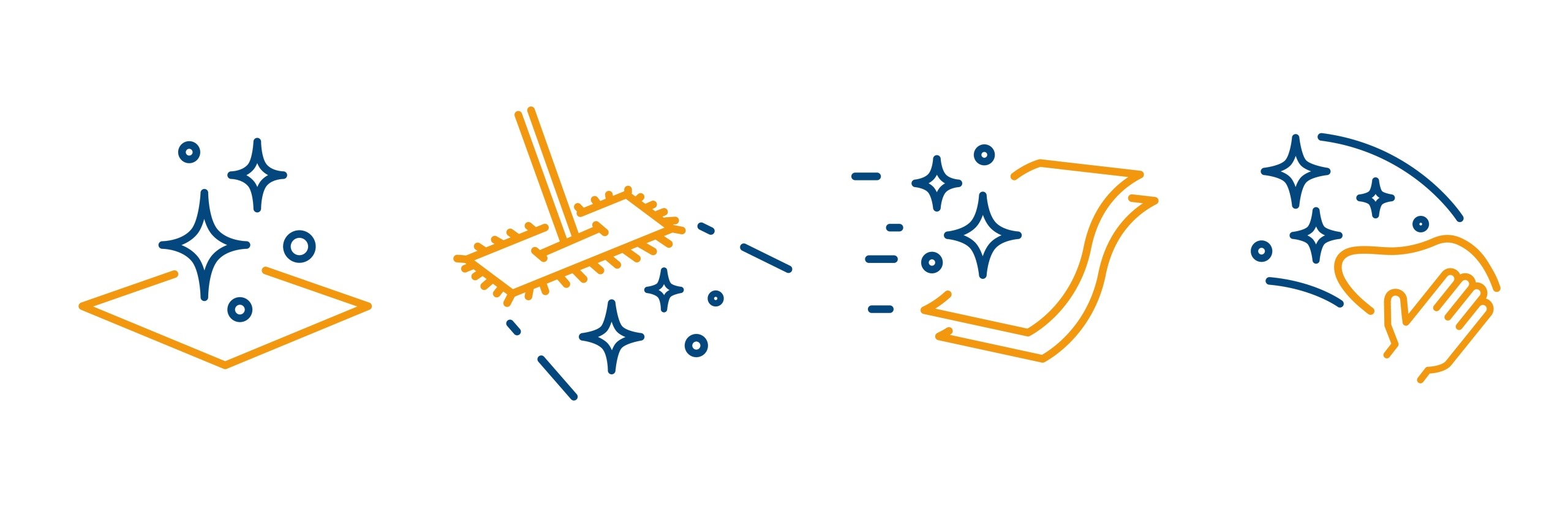 Cleaning,Icons,,Set,Icon,Of,Clean,Surface,,Wet,Cleaning,,Hand Illustration of a cleaning sequence: floor sparkle, mop, wiping action, and hand wiping surface with sparkles.